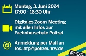 Kreispolizeibehörde Rhein-Kreis Neuss: POL-NE: Digitale Info-Veranstaltung zum Bildungsgang "FOS-Polizei" am 03.06.2024