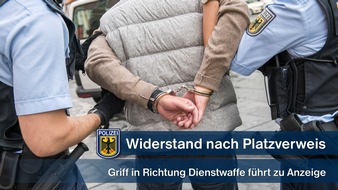 Bundespolizeidirektion München: Bundespolizeidirektion München: Widerstand nach Platzverweis / Griff in Richtung Dienstwaffe führt zu Anzeige