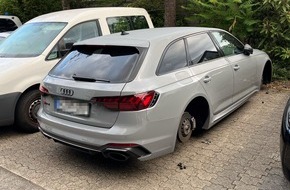 Polizei Rheinisch-Bergischer Kreis: POL-RBK: Bergisch Gladbach - Unbekannte entwenden Räder von Pkw Audi in Frankenforst