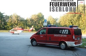 Feuerwehr Iserlohn: FW-MK: Rettungshubschrauber landet in der Iserlohner Heide