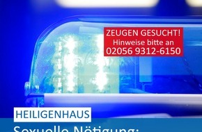 Polizei Mettmann: POL-ME: Sexuelle Nötigung - Polizei bittet um sachdienliche Hinweise - Heiligenhaus - 2102153