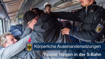 Bundespolizeidirektion München: Bundespolizeidirektion München: Körperverletzungen in der S-Bahn - Nach Streitigkeiten flogen die Fäuste
