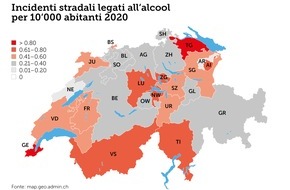 Touring Club Schweiz/Suisse/Svizzero - TCS: L'alcol ha provocato più incidenti stradali gravi, nonostante la pandemia