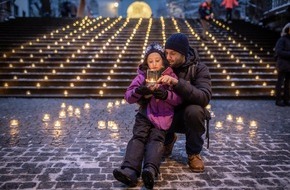Caritas Schweiz / Caritas Suisse: Illumination "Eine Million Sterne" / Caritas entzündet Kerzen der Solidarität