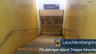 Bundespolizeidirektion München: Bundespolizeidirektion München: Nach Treppensturz im Krankenhaus - Ob Absicht oder Unfall ist noch fraglich