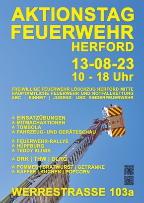 FW-HF: Aktionstag der Feuerwehr Herford: Ein Erlebnis für Groß und Klein!