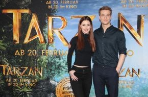 Constantin Film: TARZAN - Tarzan alias Alexander Fehling und Jane alias Lena Meyer-Landrut zu Gast in München