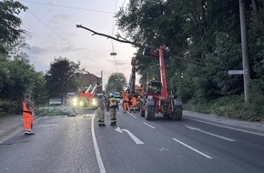 Feuerwehr Ennepetal: FW-EN: Baum auf Oberleitung