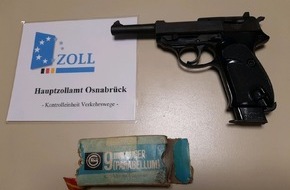 Hauptzollamt Osnabrück: HZA-OS: Osnabrücker Zoll entdeckt Pistole im Handschuhfach