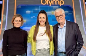 ARD Das Erste: "Team Liebe" gegen den "Quizduell-Olymp": Sky du Mont und Julia Schütze bei Esther Sedlaczek / "Quizduell-Olymp" am Freitag, 9. August., 18:50 Uhr im Ersten