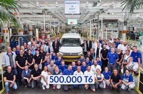 VW Volkswagen Nutzfahrzeuge AG: Produktionsjubiläum: 500.000 T6 aus dem Werk Hannover