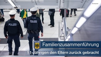Bundespolizeidirektion München: Bundespolizeidirektion München: 11-Jähriger verliert Eltern - 
Bundespolizei führt Familie wieder zusammen