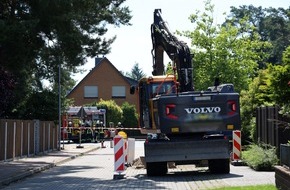 Freiwillige Feuerwehr Hambühren: FW Hambühren: Erneut Gasleitung in Hambühren bei Bauarbeiten beschädigt