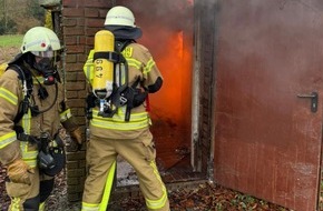 Kreisfeuerwehr Oldenburg: FW-OLL: Gebäudebrand - Räucherofen brennt im Gebäude - Feuerwehr kann eine Ausbreitung schnell verhindern