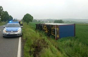 Polizeidirektion Montabaur: POL-PDMT: Nachtrag

Wildunfall mit umgekipptem LKW-Güterzug