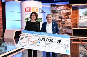 DEUTSCHLAND RUNDET AUF: DEUTSCHLAND RUNDET AUF übergibt 7 Millionen Minispenden für den RTL-Spendenmarathon