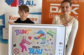 DAK-Gesundheit: &bdquo;bunt statt blau&ldquo;: Geschwisterpaar aus Malente gewinnt Plakatwettbewerb in Schleswig-Holstein