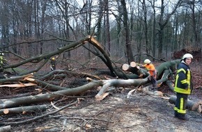 Feuerwehr Bergisch Gladbach: FW-GL: Sturmtief "Burglind" trifft Bergisch Gladbach mit voller Wucht - 150 Einsätze alleine im Stadtgebiet von Bergisch Gladbach