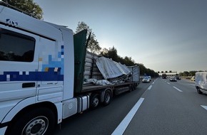 Polizeipr&auml;sidium S&uuml;dosthessen: POL-OF: LKW-Kuriosit&auml;t auf der Autobahn: Mit zerst&ouml;rtem Auflieger, leerem Tank und abgefahrenen Reifen unterwegs