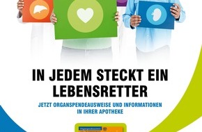 ABDA Bundesvgg. Dt. Apothekerverbände: Mehr als 10.000 Apotheken verteilen 7 Millionen Organspendeausweise / Tag der Apotheke am 9. Juni (mit Bild)