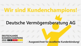 DVAG Deutsche Verm&ouml;gensberatung AG: DVAG weiterhin Spitzenreiter bei der Kundenbegeisterung / Deutsche Verm&ouml;gensberatung bleibt Gesamtsieger bei "Deutschlands Kundenchampions"