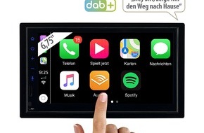 PEARL GmbH: Creasono 2-DIN-Autoradio CAS-5045.acp mit Apple CarPlay, DAB+, Freisprecher, 17,1-cm-Display: Radio für besten digitalen Musikgenuss mit Apple-Apps