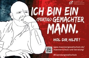 LAG Jungen- und Männerarbeit Sachsen e.V. - Bundesfach- und Koordinierungsstelle Männergewaltschutz: Gegen Gewalt: Mann, hol dir Hilfe! / Bundesweite Sensibilisierung für von häuslicher Gewalt betroffene Männer startet