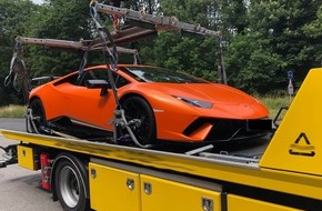 Polizei Essen: POL-E: Mülheim an der Ruhr: 38-Jähriger Lamborghini-Fahrer rast rücksichtslos mit 13-Jährigem durch Mülheim - PKW und Führerschein sichergestellt