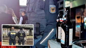 Bundespolizeidirektion München: Bundespolizeidirektion München: Diverse Körperverletzungen bei der An- bzw. Abreise zur Wiesn: Bierflaschenwurf an der Hackerbrücke