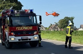FFW Gemeinde Schwalmtal: FFW Schwalmtal: Schwerer Verkehrsunfall in Hehler - Motorradfahrer schwer verletzt, Rettungshubschrauber im Einsatz