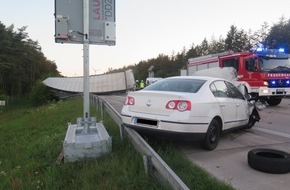 Polizeiinspektion Delmenhorst / Oldenburg - Land / Wesermarsch: POL-DEL: Autobahnpolizei Ahlhorn: Verkehrsunfall auf der Autobahn 1 im Bereich des Ahlhorner Dreiecks