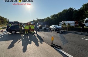 Feuerwehr Frechen: FW Frechen: Verkehrsunfall auf der A4: Sechs Verletzte - Rettungshubschrauber im Einsatz