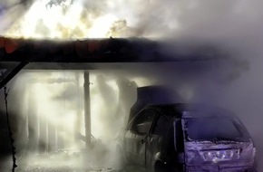 Freiwillige Feuerwehr Lage: FW Lage: Carportbrand in Lage-Waddenhausen