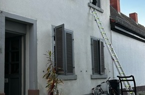 Brand- und Katastrophenschutz der Stadt Speyer: FW Speyer: Geb&auml;udebrand mit Menschenrettung Eine Person verletzt