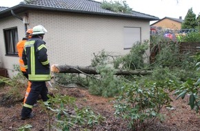 Freiwillige Feuerwehr Werne: FW-WRN: TH_1_B: Baum auf Dach gestürzt