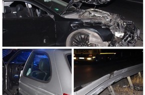 Polizei Münster: POL-MS: Nach Sekundenschlaf aufgefahren - drei Verletzte und 22.000 Euro Sachschaden
