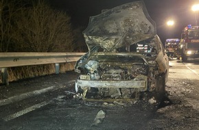 Polizeidirektion Landau: POL-PDLD: Brennender PKW auf der A 65 bei Neustadt/ Wstr.