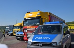 Polizeidirektion Göttingen: POL-GOE: Großkontrolle der Polizeidirektion Göttingen auf der BAB 7 - Schwerlastverkehr im Visier