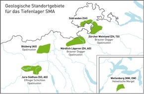 Nagra: Nagra schlägt Standortgebiete für Tiefenlager vor