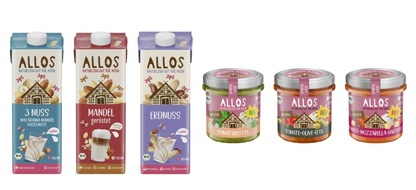 Allos Hof-Manufaktur: Allos launcht pflanzliche Nuss-Drinks und Gemüse-Käse-Aufstriche