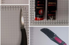 Bundespolizeidirektion Sankt Augustin: BPOL NRW: Bundespolizei findet am Wochenende mehrere Messer und Pfeffersprays