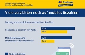 Postbank: Postbank Digitalstudie 2026: Kontaktlos zahlen ist Standard - Mobile Payment bleibt Generationenfrage