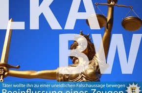 Landeskriminalamt Baden-Württemberg: LKA-BW: Gemeinsame Pressemitteilung der Staatsanwaltschaft Stuttgart und des Landeskriminalamts Baden-Württemberg: Nach Beeinflussung von Zeugen Haftbefehl erlassen