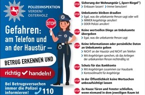 Polizeiinspektion Verden / Osterholz: POL-VER: Gemeinsame Pressemitteilung des Präventionsrates Verden e.V., des Seniorenbüros der Stadt Verden (Aller) und der Polizeiinspektion Verden/Osterholz Korrektur: Flyer