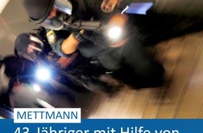 Polizei Mettmann: POL-ME: 43-Jähriger mit Hilfe von Spezialeinsatzkräften in Gewahrsam genommen - Mettmann - 2312070