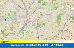 Polizeipräsidium Hamm: POL-HAM: Wohnungseinbruchsradar Hamm für die Woche vom 30. September bis 6. Oktober