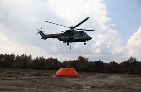 Bundespolizeipräsidium (Potsdam): BPOLP Potsdam: Wald- und Vegetationsbrand bei Jüterbog: Weitere Unterstützung durch die Bundespolizei