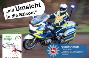 Polizeiinspektion Lüneburg/Lüchow-Dannenberg/Uelzen: POL-LG: ++ "Mit Umsicht in die Saison!" ++ Motorradsaison 2022 hat begonnen ++ Polizei mahnt Geschwindigkeiten nicht zu überschreiten ++ gegenseitige Rücksichtnahme ++ "Mein Tempo ... mein ...