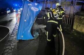 Feuerwehr Hagen: FW Hagen: Brand am Gebäude - brennt Baustellen WC