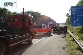 FW-MK: Verkehrsunfall auf der Autobahn 46, eine Person eingeklemmt.